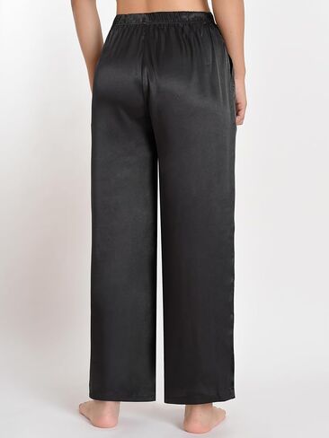 Latuza Women's Petite Satin Lounge Pants Silky Wide Leg Pajama Pants in Saudi Arabia