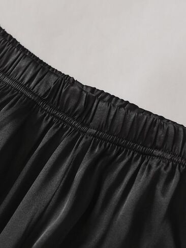 Latuza Women's Petite Satin Lounge Pants Silky Wide Leg Pajama Pants in Saudi Arabia