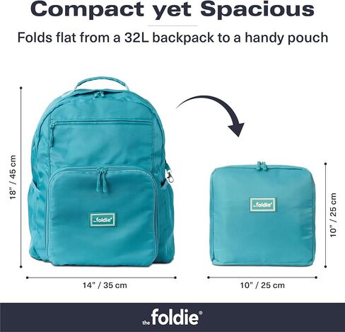 The Foldie Packable Backpack for Travel 32L - Lightweight Foldable Backpacks with Trolly Sleeve & RFID Protection - Water-repellent Casual Daypack Backpacks for Hiking, Camping & Gym - Army Green in Kuwait
