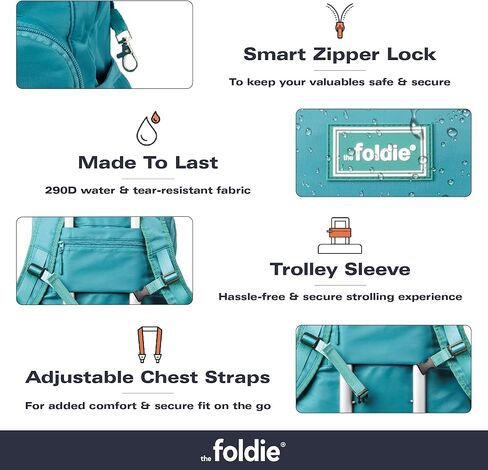 The Foldie Packable Backpack for Travel 32L - Lightweight Foldable Backpacks with Trolly Sleeve & RFID Protection - Water-repellent Casual Daypack Backpacks for Hiking, Camping & Gym - Army Green in Kuwait