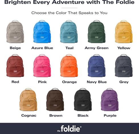 The Foldie Packable Backpack for Travel 32L - Lightweight Foldable Backpacks with Trolly Sleeve & RFID Protection - Water-repellent Casual Daypack Backpacks for Hiking, Camping & Gym - Army Green in Kuwait