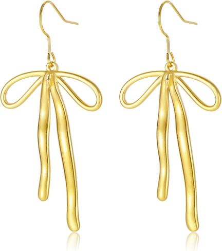 Bow Earrings for Women Trendy Stuff Ribbon Stud Earrings Bowknot Dangle Earrings Large Ribbon Earrings Jewelry Gifts in Kuwait