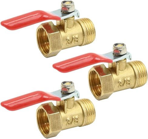 VIKKSAER Brass 3 PCS Mini Ball Valve Shut Off Switch, 1/4" NPT Female X 1/4 INCH NPT Female Pipe Fittings in Kuwait