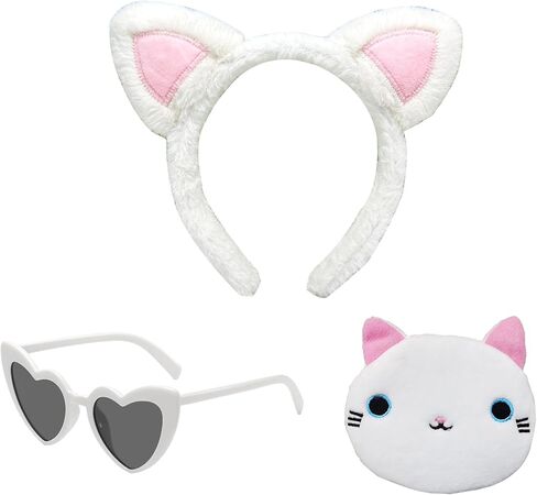 Cat Costume Ruffle Sleeve Casual Dresses With Headband Wallet And Glasses Halloween Birthday Party Outfits in Saudi Arabia