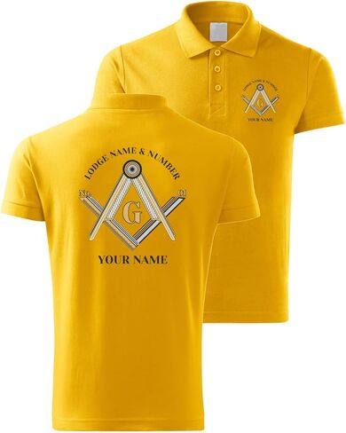 lepni.me Polo Shirts Personalised Masonic Men Gifts Custom Fraternal & Masonic Logo Freemasonry Square and Compass Symbol in Saudi Arabia
