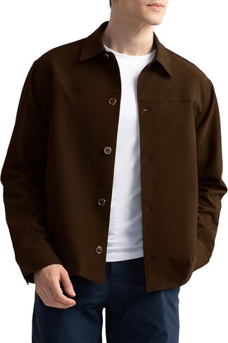 HISDERN FLEX 531 Men's Button Down Shirt Jacket Comfy Lightweight Design for Business Casual and Social Events with Pockets in Saudi Arabia