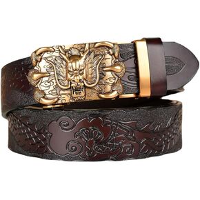 خمر التنين تنقش حزام جلد خمر التنين التلقائي مشبك حزام شخصية حزام الجينز حزام بسقاطة in Kuwait