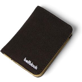 Bellblock Canvas Card Holder for Men/Women | Slim Handcrafted Mens Card Wallet | Holds Up to 7 Cards & Folded Cash | Cotton Canvas (Pack of 1) (Mocha Black) in Saudi Arabia