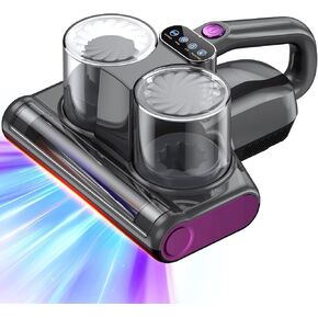 Mattress Vacuum Cleaner, 16Kpa 500W Strong Suction Bed Vacuum with 253.7nm UV-C Light & Ultrasonic and High Heating, Dual Dust Bins with Washable Filters, 500W, Corded in Kuwait