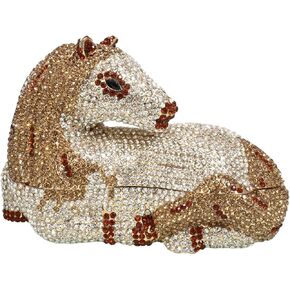 Women Cute Horse Shape Rhinestone Evening Bag Sparkling Animal Crystal Handbags Diamond Clutch for Prom Party in Kuwait
