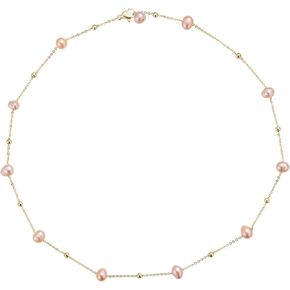 Dainty Pearl Necklace for Women, White Pink Freshwater Pearl 14K Gold Plated or Silver Chain Choker Long Necklace Everyday Jewelry Wedding Christmas Gift in Saudi Arabia