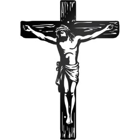 KOYILTD Metal Cross Wall Decor Black Metal Jesus Cross Wall Sculpture Christian Wall Art for Home Church Decoration Christian Gifts for Women Mother's Day Gift (Loyal) in Saudi Arabia