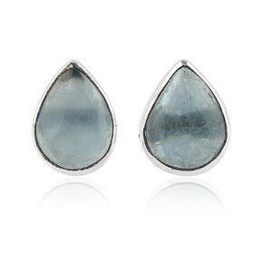 JOR Natural Black Opal Gemstone Crystal Stud Earrings Pair for Women, Cabochon, Birthstone, Healing Earrings Set, Women Jewelry, Dainty, Silver Plated (1 Pair) (5mm Stone) in Kuwait