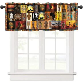 African Tribal Window Valance Curtain African Mud Cloth Pattern Abstract Geometric Ethnic Traditional Window Treatment Valances for Kitchen Dinning Living Room Bedroom 54x18inch in Kuwait