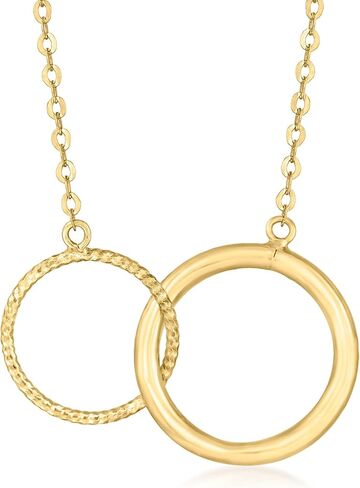 Ross-Simons Italian 18kt Yellow Gold Interlocking-Circle Necklace in Saudi Arabia