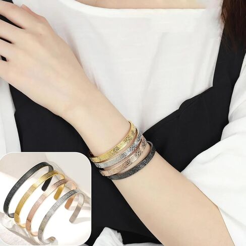 Ayatul Kursi Cuff Bracelet for Women Islam Eid Islamic Jewelry Gifts Stainless Steel Muslim Quran Allah Arabic Bangles Bracelets in Saudi Arabia