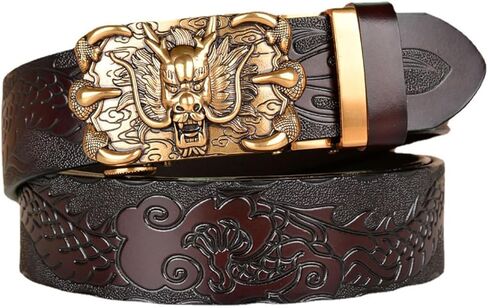 خمر التنين تنقش حزام جلد خمر التنين التلقائي مشبك حزام شخصية حزام الجينز حزام بسقاطة in Kuwait