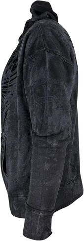 Xtreme Couture Archaic By Affliction Unisex Oversized Boxy Pullover Hoodie Black Tide in Saudi Arabia