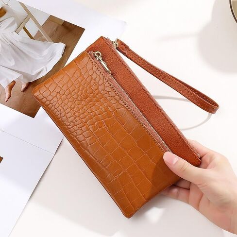 Genuine Leather Wristlet Clutch Purse for Women with RFID Blocking Small Crossbody Bag Shoulder Handbag Ideal Gift for Women in Saudi Arabia