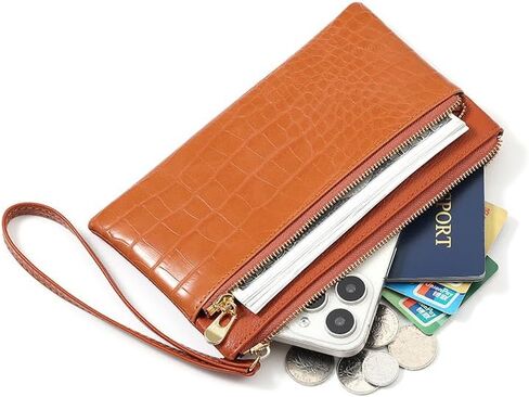 Genuine Leather Wristlet Clutch Purse for Women with RFID Blocking Small Crossbody Bag Shoulder Handbag Ideal Gift for Women in Saudi Arabia