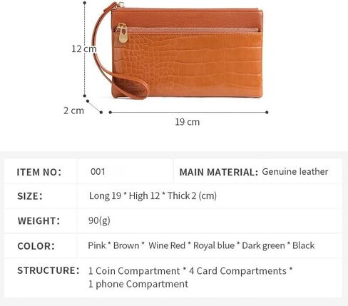Genuine Leather Wristlet Clutch Purse for Women with RFID Blocking Small Crossbody Bag Shoulder Handbag Ideal Gift for Women in Saudi Arabia