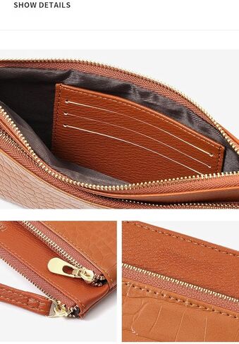 Genuine Leather Wristlet Clutch Purse for Women with RFID Blocking Small Crossbody Bag Shoulder Handbag Ideal Gift for Women in Saudi Arabia