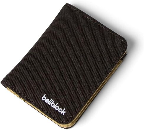 Bellblock Canvas Card Holder for Men/Women | Slim Handcrafted Mens Card Wallet | Holds Up to 7 Cards & Folded Cash | Cotton Canvas (Pack of 1) (Mocha Black) in Saudi Arabia