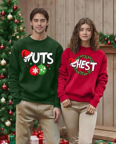 Couples Christmas Sweatshirts Merry Christmas Sweatshirts for Women Funny Xmas Long Sleeve Shirt Holiday Pullover in Kuwait
