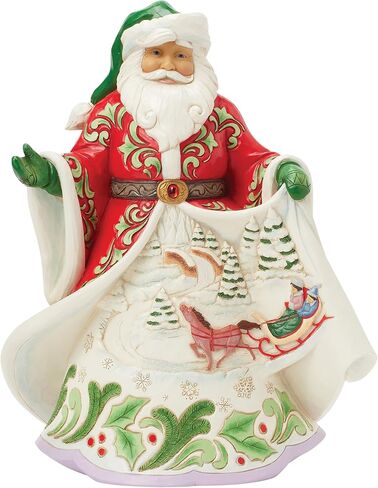 Enesco Jim Shore Heartwood Creek Santa مع تمثال موسيقي لمشهد ركوب مزلقة الشتاء، 10.04 بوصة، متعدد الألوان in Kuwait