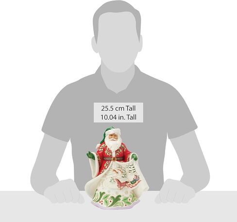 Enesco Jim Shore Heartwood Creek Santa مع تمثال موسيقي لمشهد ركوب مزلقة الشتاء، 10.04 بوصة، متعدد الألوان in Kuwait