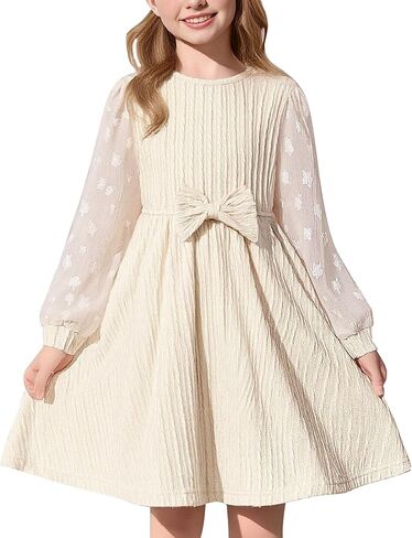 Girl Tulle Dresses Long Sleeve Sequins Girls Tutu Dress Fall Winter Cute Ruffle Holiday Party 4-12Y in Saudi Arabia