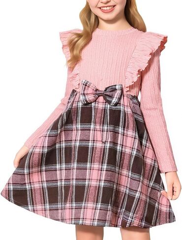 Girl Tulle Dresses Long Sleeve Sequins Girls Tutu Dress Fall Winter Cute Ruffle Holiday Party 4-12Y in Saudi Arabia
