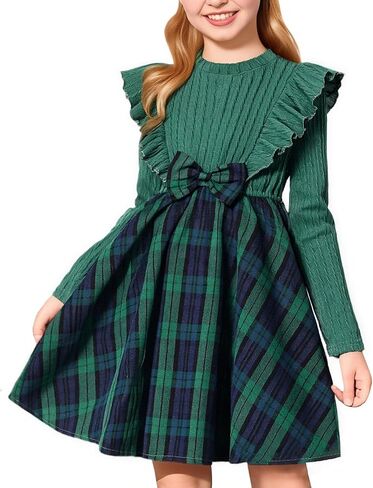 Girl Tulle Dresses Long Sleeve Sequins Girls Tutu Dress Fall Winter Cute Ruffle Holiday Party 4-12Y in Saudi Arabia