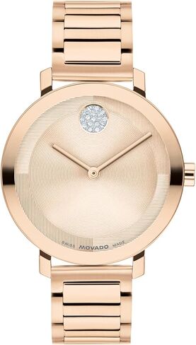 Movado Bold Women's Watch - Swiss Quartz, Stainless Steel Bracelet, Crystal-Set Bezel- Modern, Elevated Luxury Fashion Timepiece for Her - 34mm in Saudi Arabia