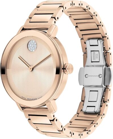 Movado Bold Women's Watch - Swiss Quartz, Stainless Steel Bracelet, Crystal-Set Bezel- Modern, Elevated Luxury Fashion Timepiece for Her - 34mm in Saudi Arabia