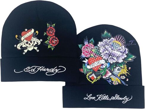 قبعة الشتاء النسائية من ED HARDY، قطعتان in Kuwait