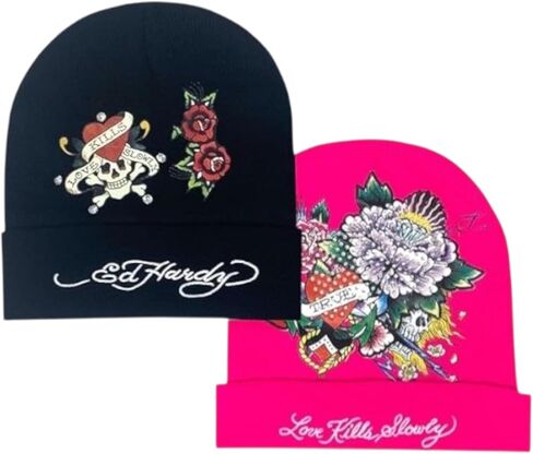 قبعة الشتاء النسائية من ED HARDY، قطعتان in Kuwait