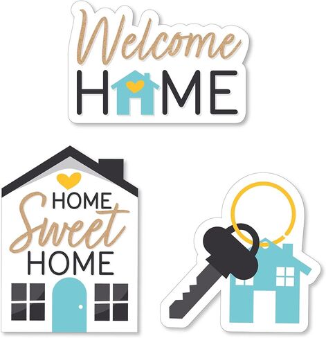 Big Dot of Happiness Welcome Home Housewarming - قصاصات منزلية جديدة على شكل DIY - 24 قطعة in Saudi Arabia