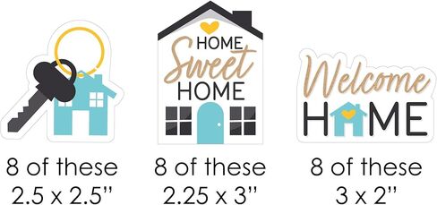 Big Dot of Happiness Welcome Home Housewarming - قصاصات منزلية جديدة على شكل DIY - 24 قطعة in Saudi Arabia