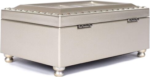 Cottage Garden Confirmation Inspirational Champagne Silver Petite Music Box Plays Amazing Grace in Saudi Arabia