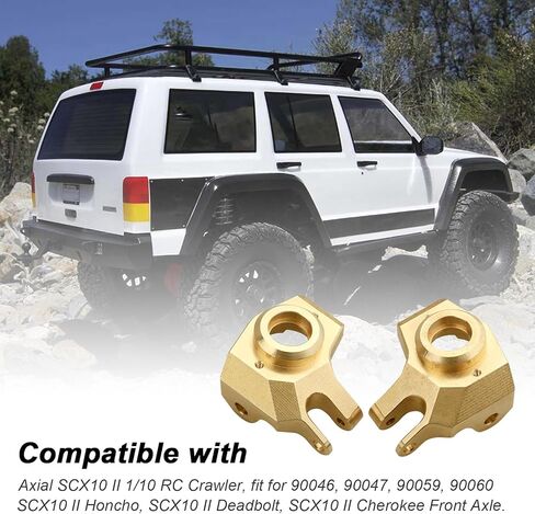 Hobbypark Brass Front Steering Knuckles Heavy Weights for SCX10 II Upgrades Compatible with Axial SCX10 II Honcho (Black&Gold) in Saudi Arabia