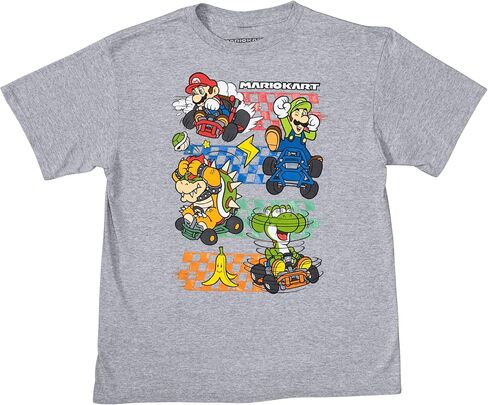 تي شيرت Mad Engine Super Mario Boys - تي شيرت برسومات مرخصة رسميًا يضم ماريو وباوزر ويوشي in Saudi Arabia