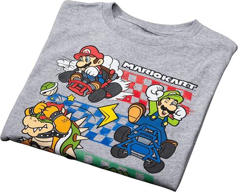 تي شيرت Mad Engine Super Mario Boys - تي شيرت برسومات مرخصة رسميًا يضم ماريو وباوزر ويوشي in Saudi Arabia