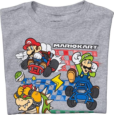 تي شيرت Mad Engine Super Mario Boys - تي شيرت برسومات مرخصة رسميًا يضم ماريو وباوزر ويوشي in Saudi Arabia