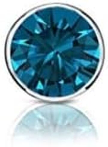 حلق Diamond Wish من الذهب الأبيض عيار 14 قيراط مستدير من الألماس الأزرق (1/8 إلى 1cttw، I1-I2) مجموعة إطار، ظهر لولبي in Kuwait