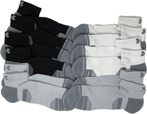 Under Armour Men's UA Performance Tech Cushioned Low Cut Socks - 6 Pack (US, Alpha, Medium, Regular, Regular, Black/White/Grey) in Saudi Arabia