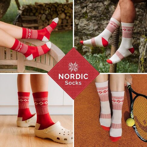 NORDIC Socks 2 Pairs, Lightweight Merino Wool Walking Socks, Outdoor Anti-Blister Performance Socks in Saudi Arabia