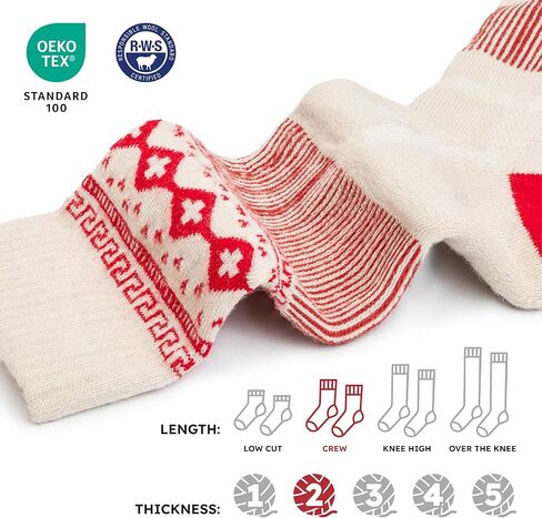 NORDIC Socks 2 Pairs, Lightweight Merino Wool Walking Socks, Outdoor Anti-Blister Performance Socks in Saudi Arabia