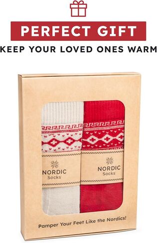 NORDIC Socks 2 Pairs, Lightweight Merino Wool Walking Socks, Outdoor Anti-Blister Performance Socks in Saudi Arabia