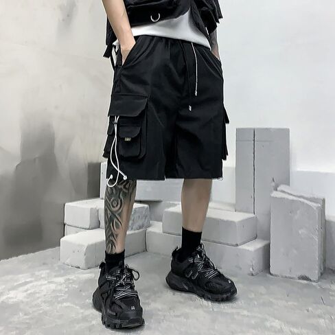 الرجال الشارع الشهير اليابانية Sweatpants الصيف السراويل وزرة Tripp Goth Techwear الهيب هوب البضائع السراويل للرجال in Kuwait